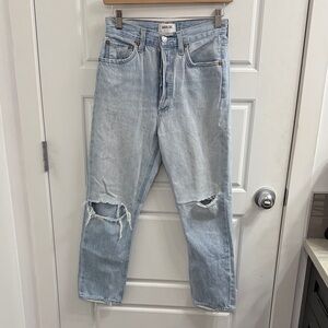 Agolde Riley Crop High Rise Skinny Distressed Size 25